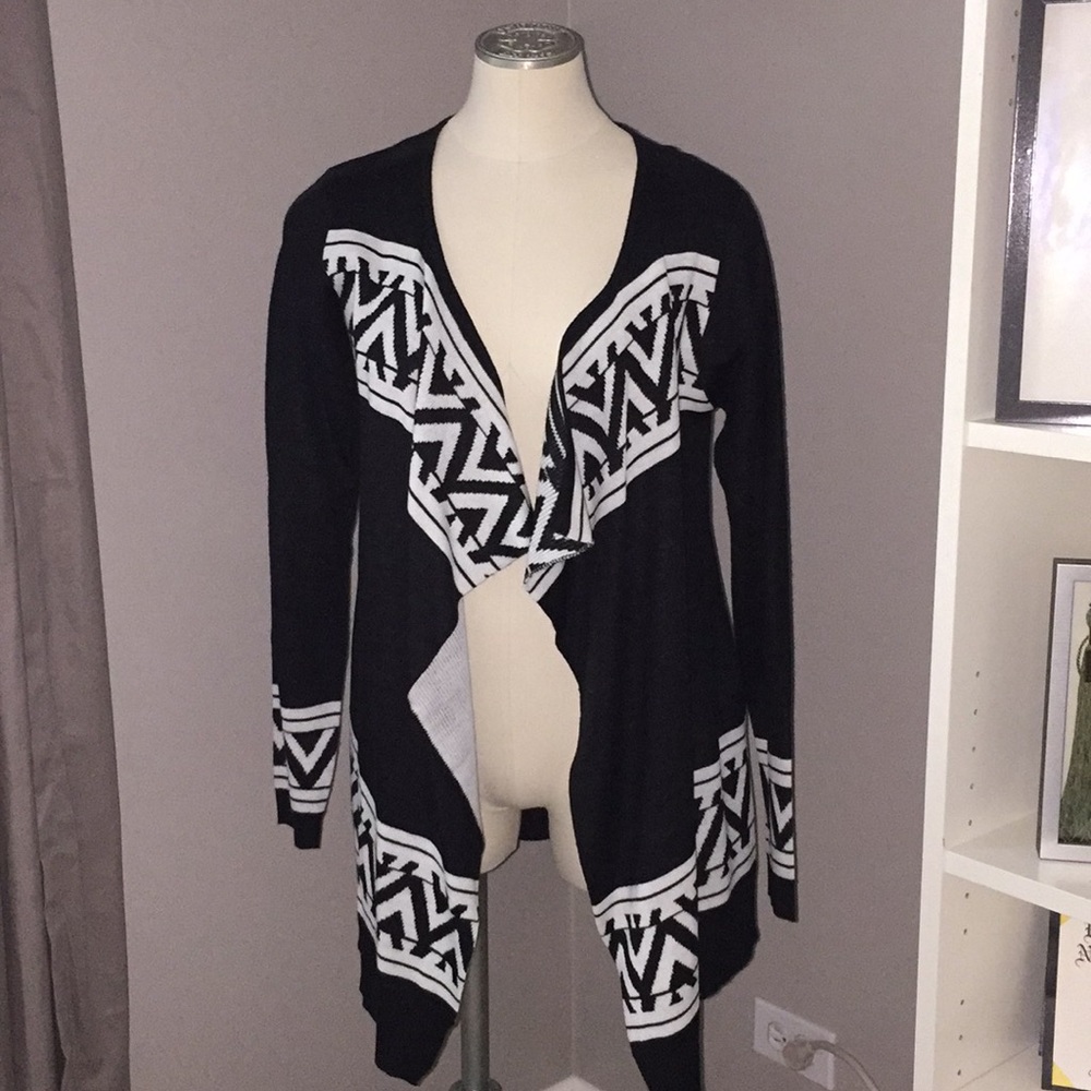 Material Girl Black/ WhiTe Cardigan